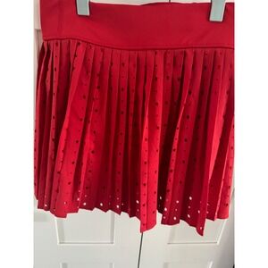 T/S by Thrive Red Star Laser Cut Pleated Tennis Skort XS